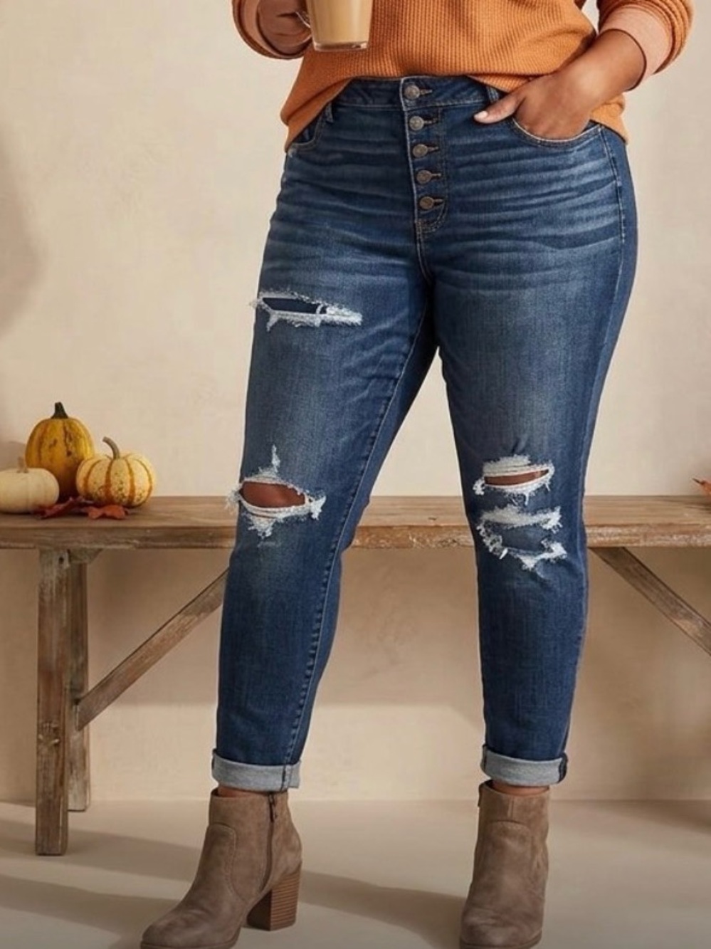 American Eagle Outfitters Dark Wash Distressed Button-Fly Jeggings Sz 24 AEO